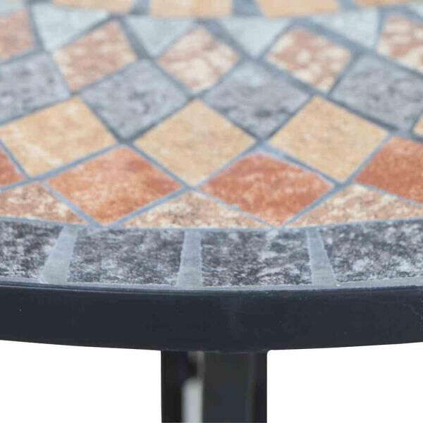 SIENA GARDEN Tisch Prato halbrund 70 cm Eisen mit Mosaikoptik